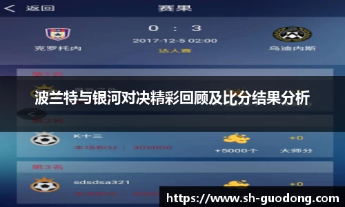 波兰特与银河对决精彩回顾及比分结果分析